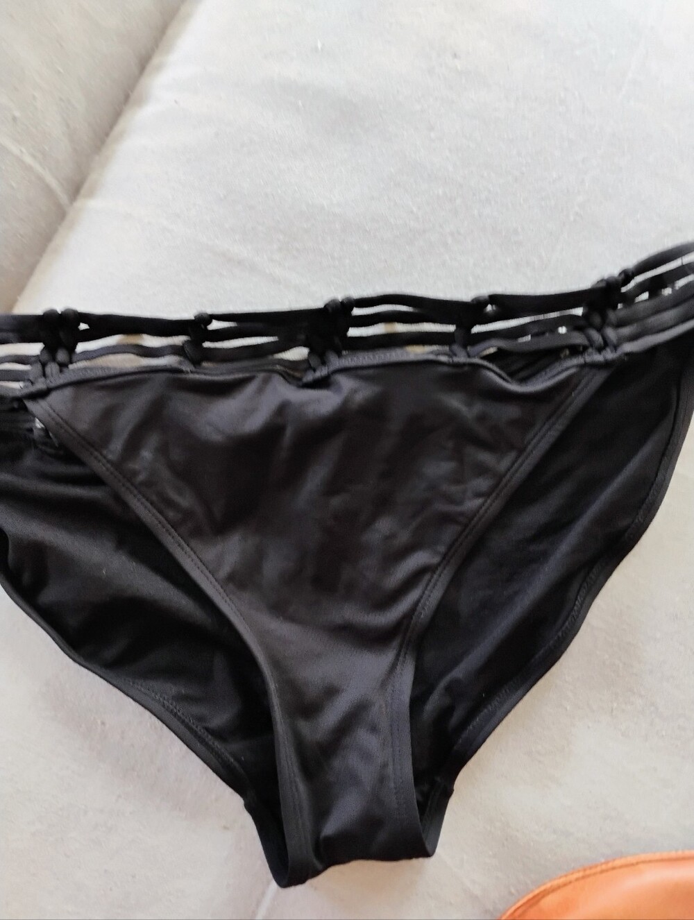 New Without Tags.. Time and Tru Black Strappy Swim Bottom with Decorative Band